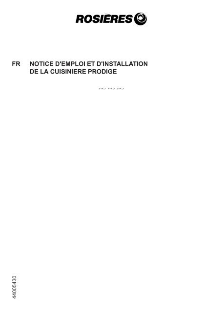 Rosieres Piano de cuisson gaz Rosieres RCP12PN BOCUSE - notice