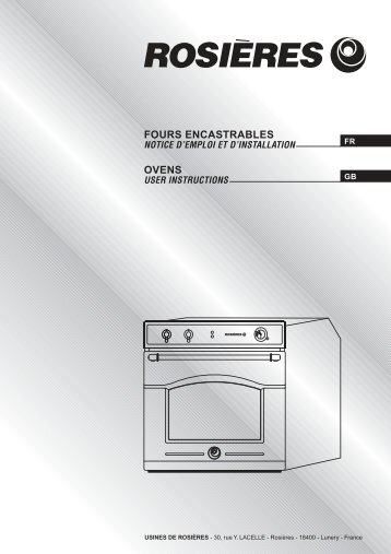 Rosieres Four Encastrable Rosieres RFT5577AV - notice