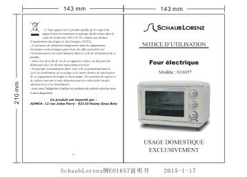 Schaub Lorenz Mini four Schaub Lorenz EO1657 CREME - notice