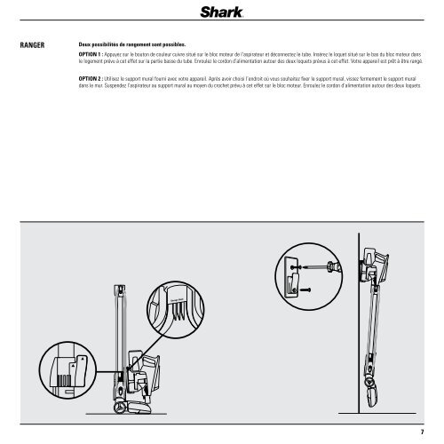 Shark Aspirateur balai Shark NA300 - notice