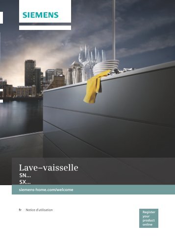 Siemens Lave vaisselle encastrable 60 cm Siemens SN56P532EU - notice