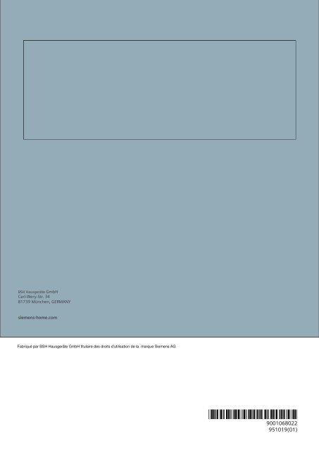 Siemens Domino induction Siemens EX375FXB1E - notice