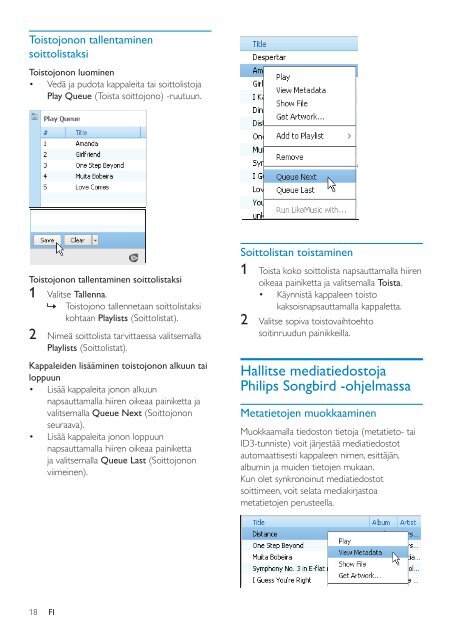 Philips GoGEAR MP3 player - User manual - FIN