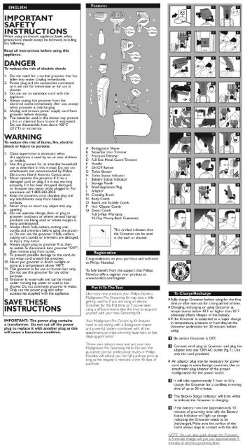 philips multigroom manual