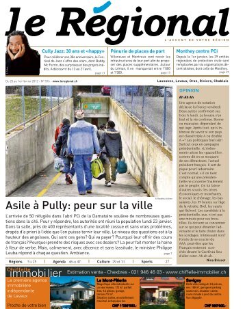 Asile à Pully: peur sur la ville - Le Régional