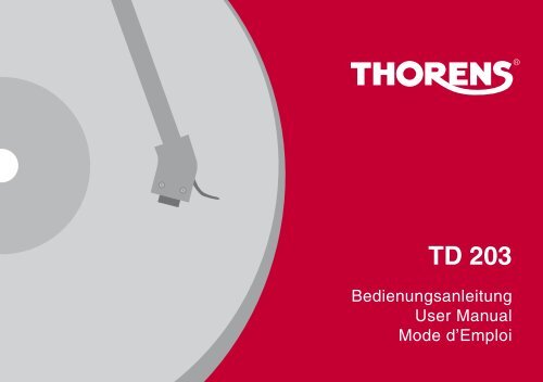 Thorens Platine vinyle Thorens TD 203 Rouge - notice
