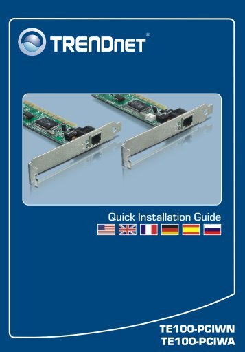 Trendnet Carte PCI Trendnet Carte PCI Ethernet 10/100Mbps TE100-PCIW - notice