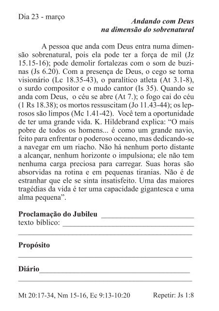 DEVOCIONAL DO JUBILEU - proclamação do jubileu