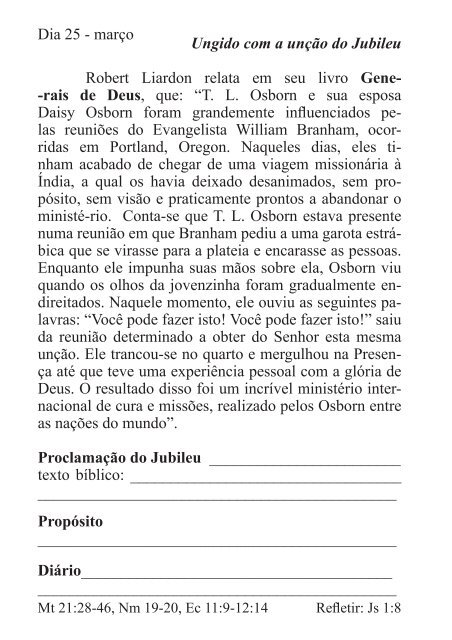 DEVOCIONAL DO JUBILEU - proclamação do jubileu