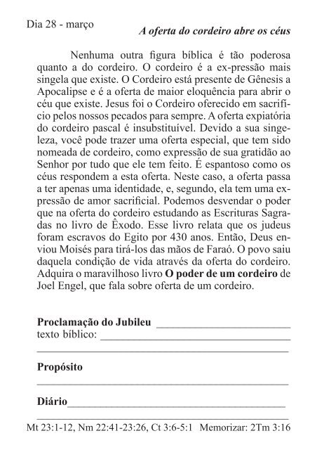 DEVOCIONAL DO JUBILEU - proclamação do jubileu