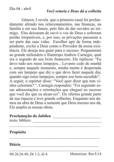 DEVOCIONAL DO JUBILEU - proclamação do jubileu