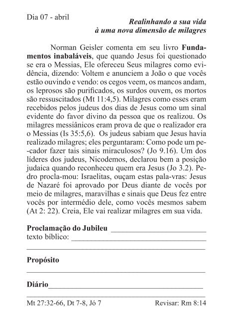 DEVOCIONAL DO JUBILEU - proclamação do jubileu