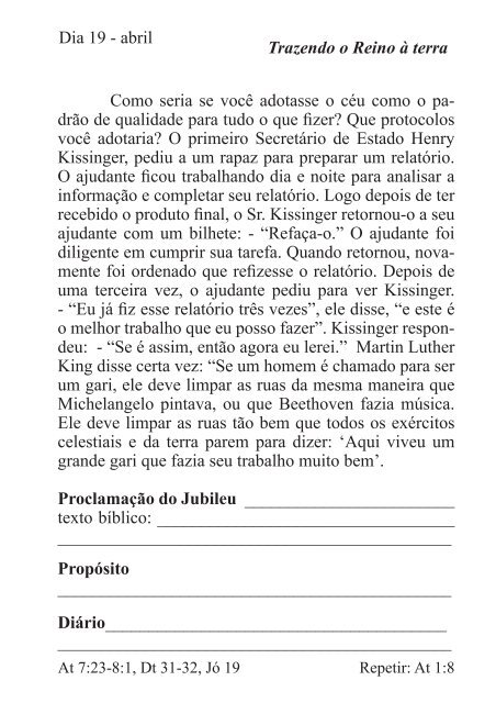 DEVOCIONAL DO JUBILEU - proclamação do jubileu