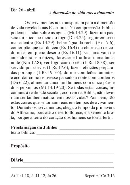 DEVOCIONAL DO JUBILEU - proclamação do jubileu