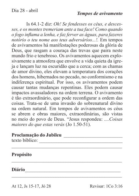 DEVOCIONAL DO JUBILEU - proclamação do jubileu