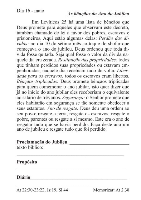 DEVOCIONAL DO JUBILEU - proclamação do jubileu