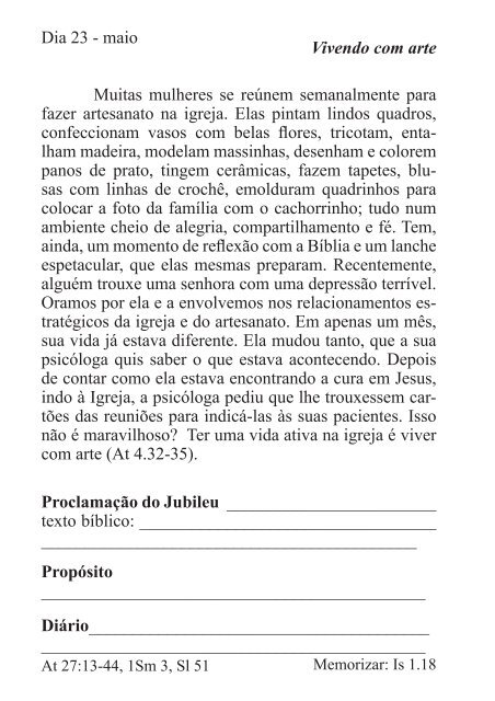 DEVOCIONAL DO JUBILEU - proclamação do jubileu