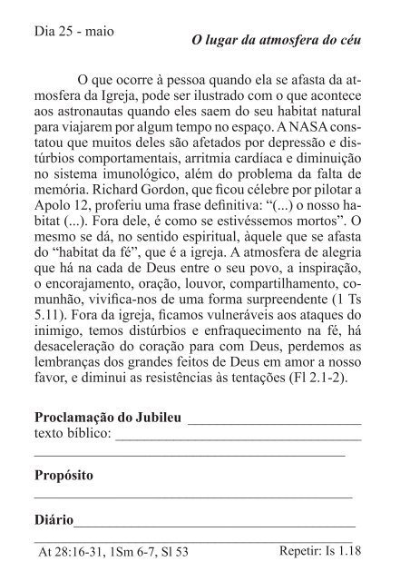 DEVOCIONAL DO JUBILEU - proclamação do jubileu