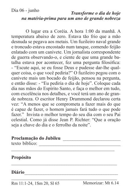 DEVOCIONAL DO JUBILEU - proclamação do jubileu