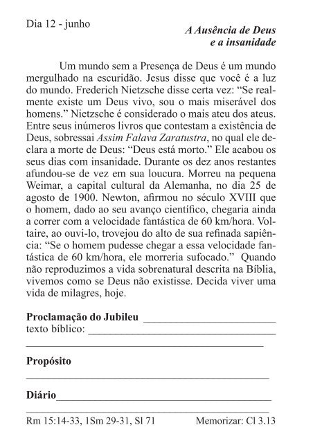 DEVOCIONAL DO JUBILEU - proclamação do jubileu