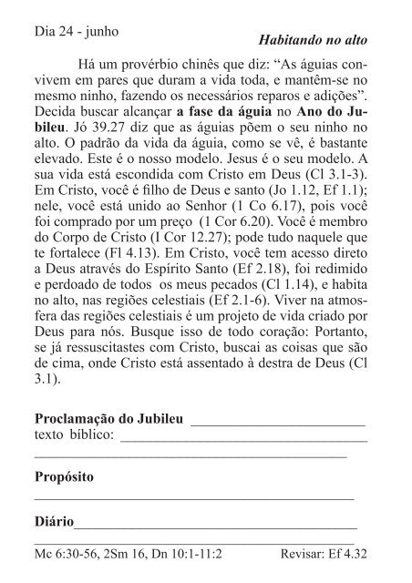 DEVOCIONAL DO JUBILEU - proclamação do jubileu