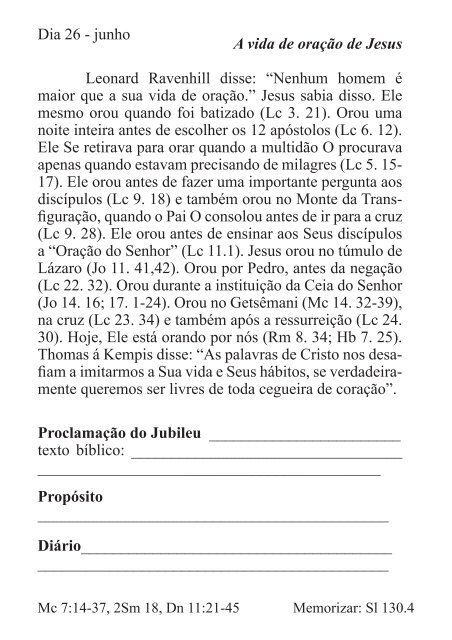 DEVOCIONAL DO JUBILEU - proclamação do jubileu