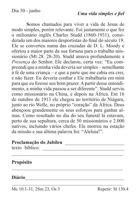 DEVOCIONAL DO JUBILEU - proclamação do jubileu