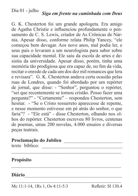 DEVOCIONAL DO JUBILEU - proclamação do jubileu