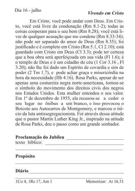 DEVOCIONAL DO JUBILEU - proclamação do jubileu