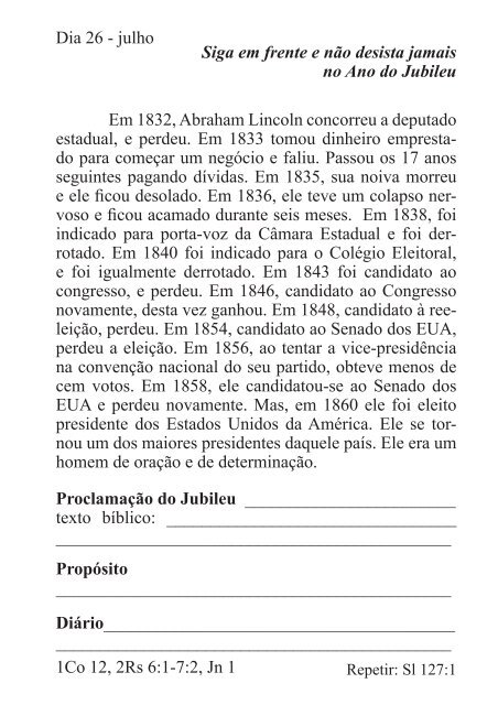 DEVOCIONAL DO JUBILEU - proclamação do jubileu