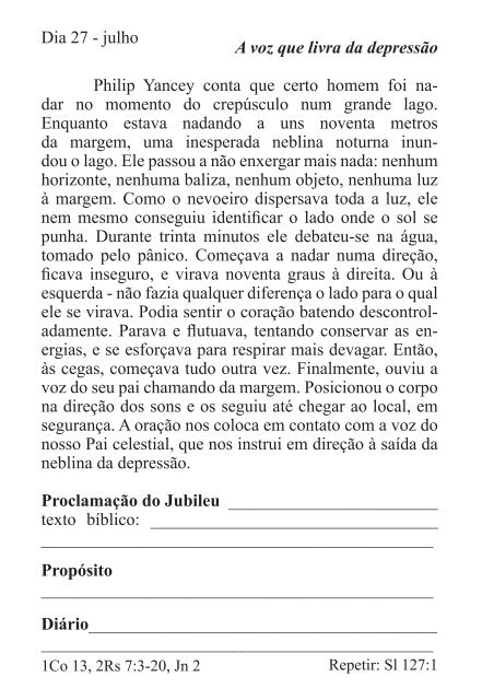 DEVOCIONAL DO JUBILEU - proclamação do jubileu