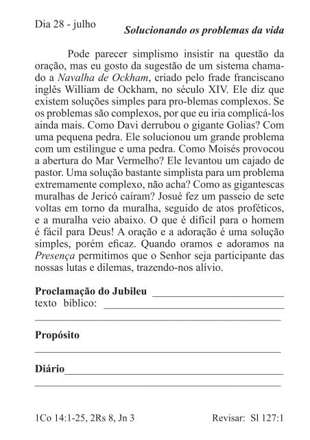 DEVOCIONAL DO JUBILEU - proclamação do jubileu