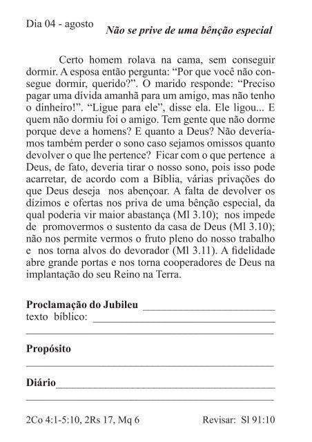 DEVOCIONAL DO JUBILEU - proclamação do jubileu