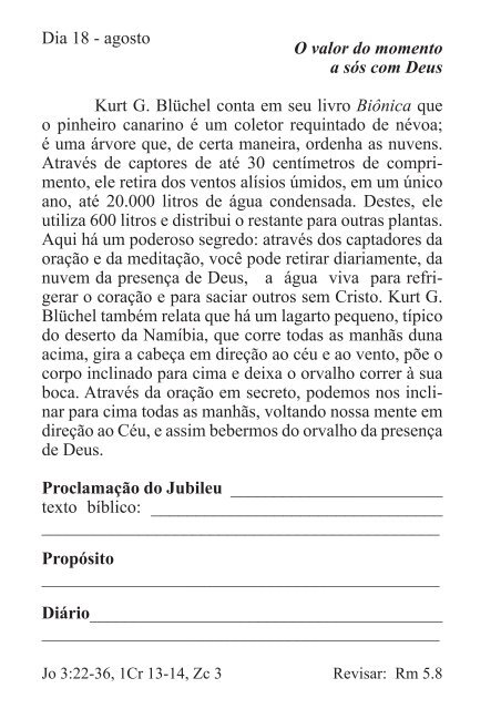 DEVOCIONAL DO JUBILEU - proclamação do jubileu