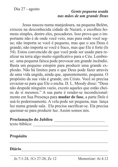 DEVOCIONAL DO JUBILEU - proclamação do jubileu