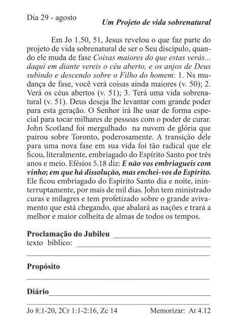 DEVOCIONAL DO JUBILEU - proclamação do jubileu