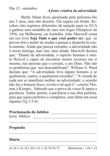 DEVOCIONAL DO JUBILEU - proclamação do jubileu