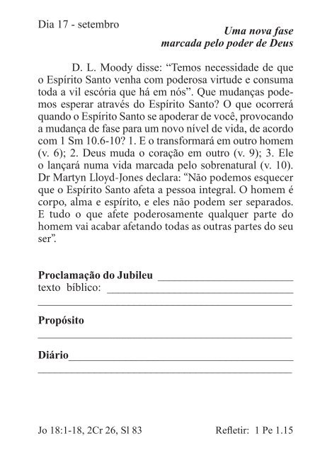 DEVOCIONAL DO JUBILEU - proclamação do jubileu