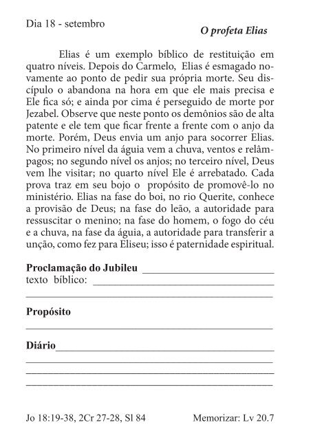 DEVOCIONAL DO JUBILEU - proclamação do jubileu