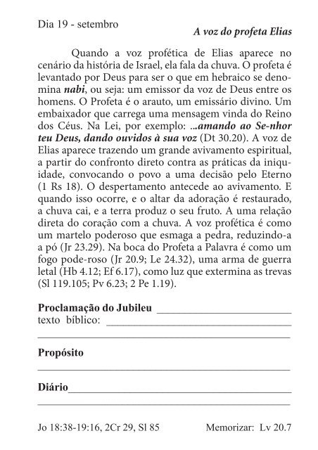 DEVOCIONAL DO JUBILEU - proclamação do jubileu