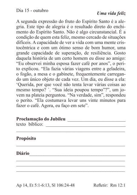 DEVOCIONAL DO JUBILEU - proclamação do jubileu