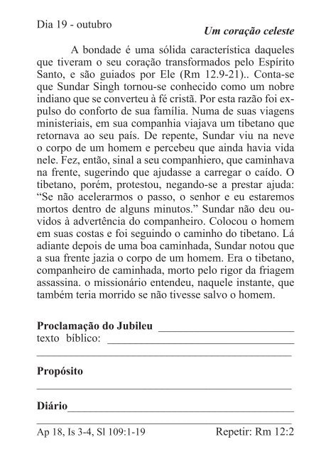 DEVOCIONAL DO JUBILEU - proclamação do jubileu