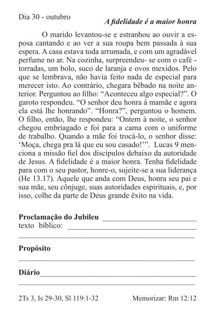 DEVOCIONAL DO JUBILEU - proclamação do jubileu