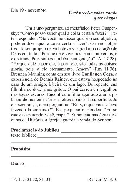 DEVOCIONAL DO JUBILEU - proclamação do jubileu