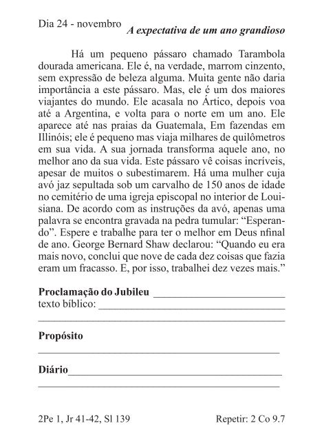 DEVOCIONAL DO JUBILEU - proclamação do jubileu