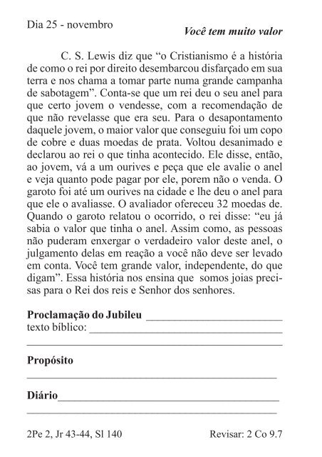 DEVOCIONAL DO JUBILEU - proclamação do jubileu