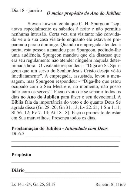 DEVOCIONAL DO JUBILEU - proclamação do jubileu