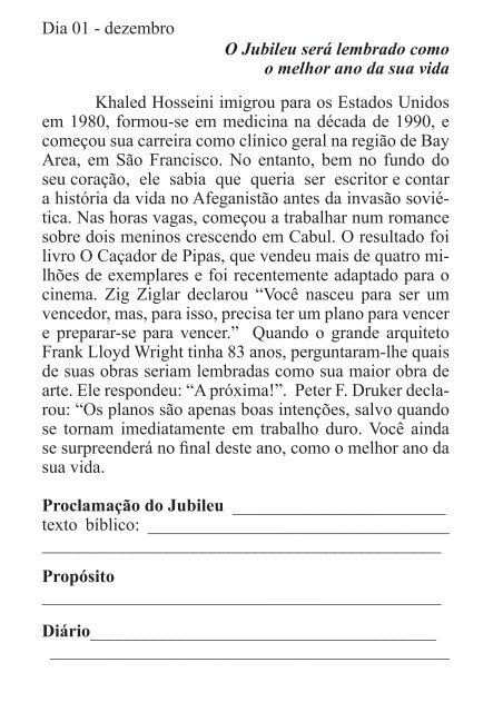 DEVOCIONAL DO JUBILEU - proclamação do jubileu