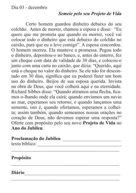 DEVOCIONAL DO JUBILEU - proclamação do jubileu