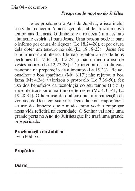 DEVOCIONAL DO JUBILEU - proclamação do jubileu